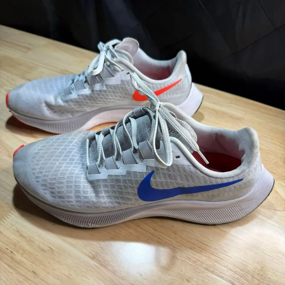 Nike Air Zoom Pegasus 37 - BQ9646 006 - Pure Platinum / Racer Blue - Size 9.5